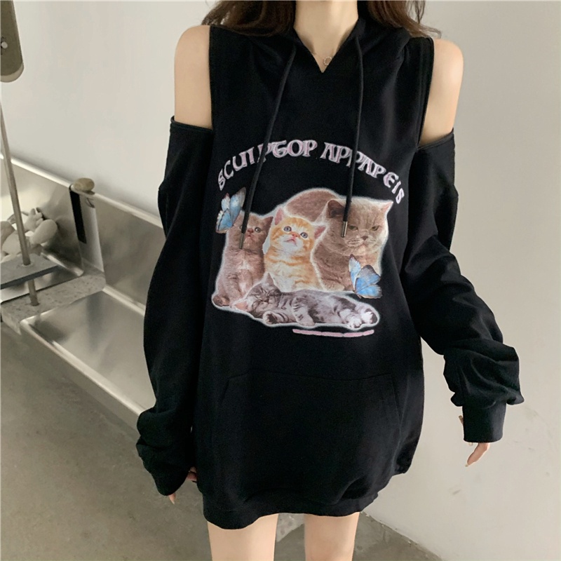 Áo hoodie dáng rộng in họa tiết thời trang mới cho nữ | BigBuy360 - bigbuy360.vn