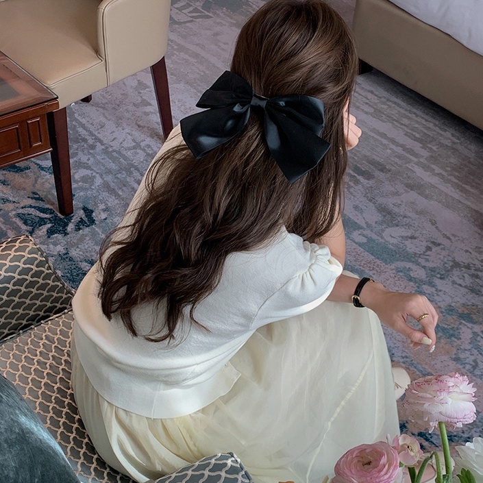 Áo SUXI dệt kim tay ngắn cổ chữ V màu sắc đơn giản dành cho nữ