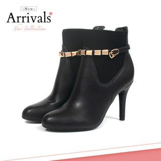 [Giày xinh toàn quốc] Boots 7cm Da mờ, cổ chun, phối dây, Ankle boots Mã BO100319-1 (1)