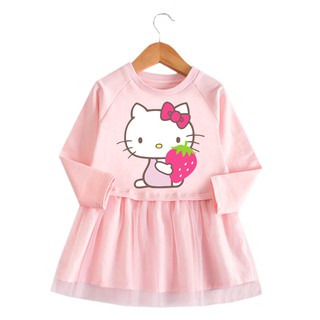 Đầm Cotton HìNh Hello Kitty Cho Bé GáI