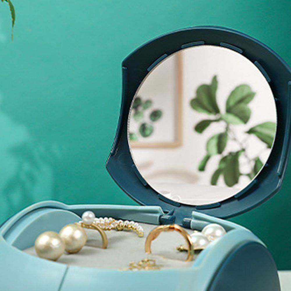 ANEMONE Hộp Ngăn Kéo Đựng Trang Sức Màu Trơn Có Gương Tiện Dụng Ốp