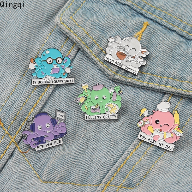 Ghim cài áo Miss Zoe phong cách bạch tuộc hoạt hình dễ thương