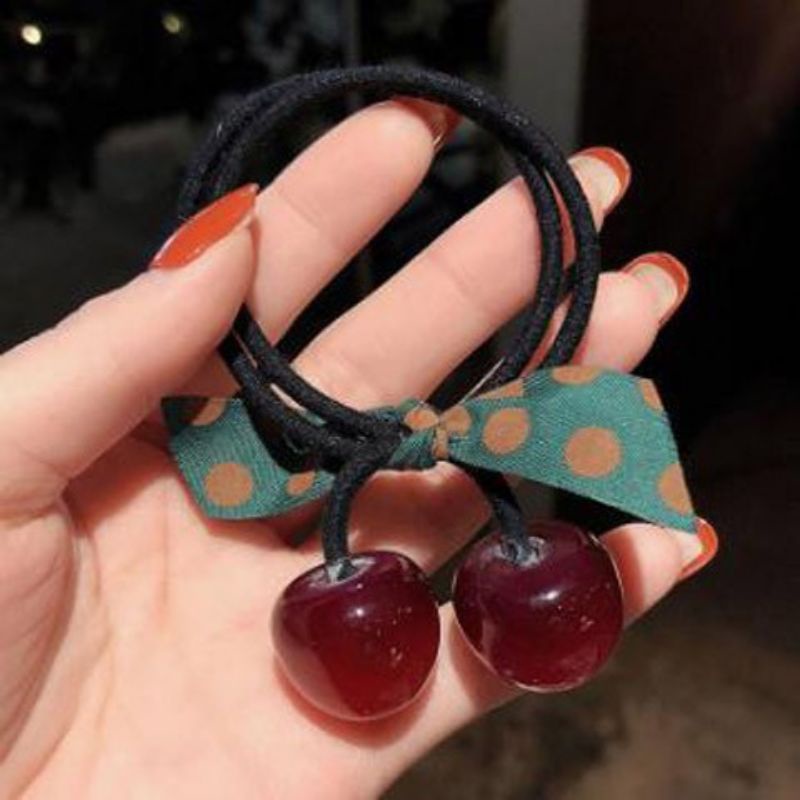 Dây cột tóc cherry thắt nơ xinh xắn phong cách hàn quốc