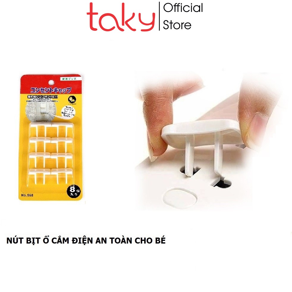 Nút Bịt Ổ Điện - Taky, Chống Giật 2 Chân Cao Cấp Nhỏ Gọn Chắc Chắn Bảo Vệ An Toàn Cho Bé - 8700