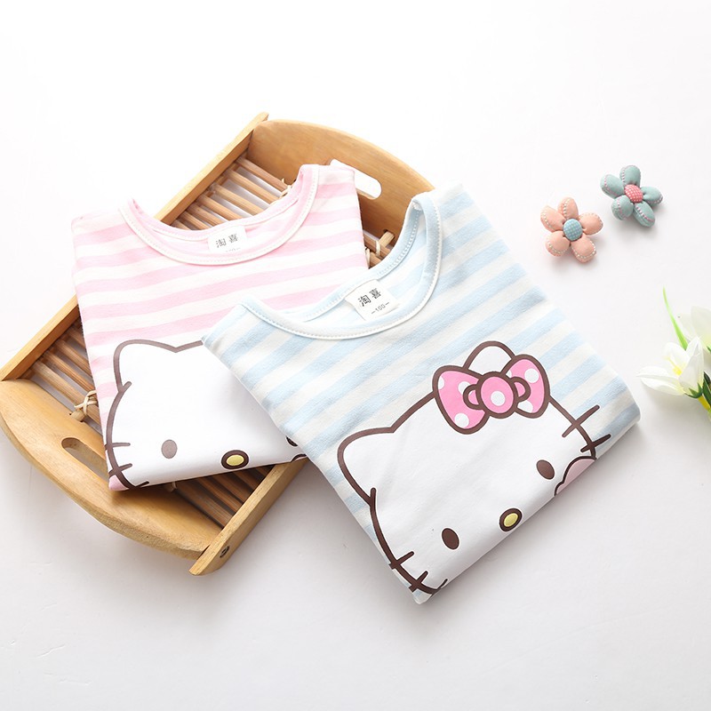 Áo thun ngắn tay in hình Hello Kitty đáng yêu cho bé