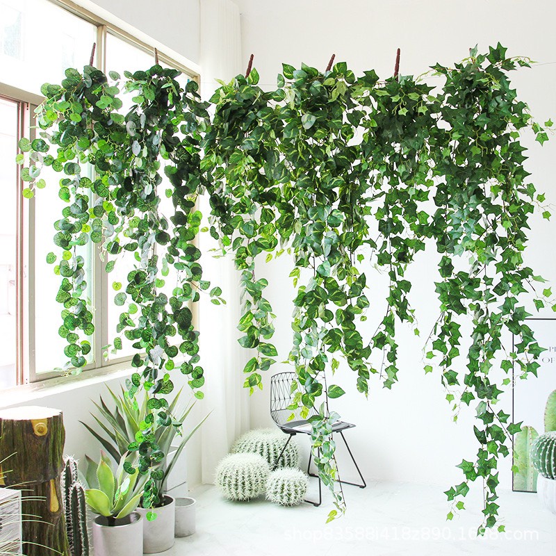 Lá giả,chùm lá treo tường nhiều mẫu trang trí sân vườn, ban công, nhà hàng, quán cafe xanh mát