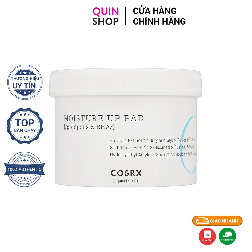 Bông Tẩy Da Chết Hóa Học Và Dưỡng Ẩm Cosrx Moisture Up Pad