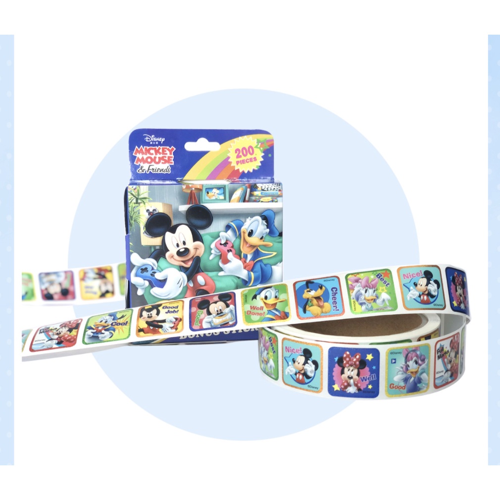 Cuộn 200 sticker hình dán giải trí cho bé trai bé gái nhân vật hoạt hình Cá hề Nemo, Gấu, Công Chúa, Nữ Hoàng Băng Giá