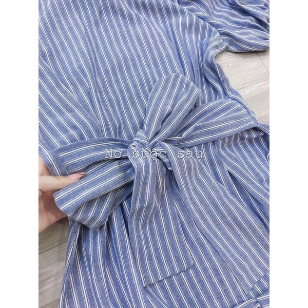 Váy kẻ đai eo chân bèo