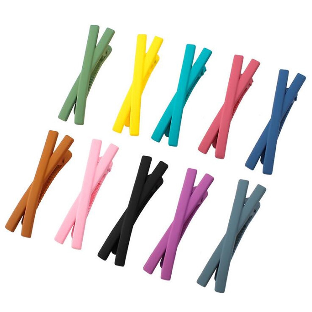 Kẹp Tóc Kim Loại Màu Trơn Thiết Kế Nút Thắt Kiểu Cổ Điển Xinh Xắn Cho Nữ