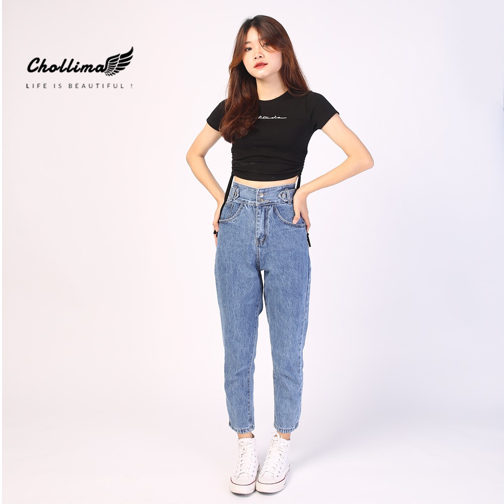Quần baggy jeans nữ Chollima form rộng 2 bách nhọn QD015 ulzzang phong cách hàn quốc | BigBuy360 - bigbuy360.vn