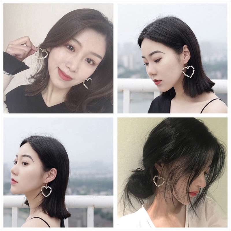 Cặp khuyên tai hình trái tim phong cách Nhật - Hàn đáng yêu cho nữ