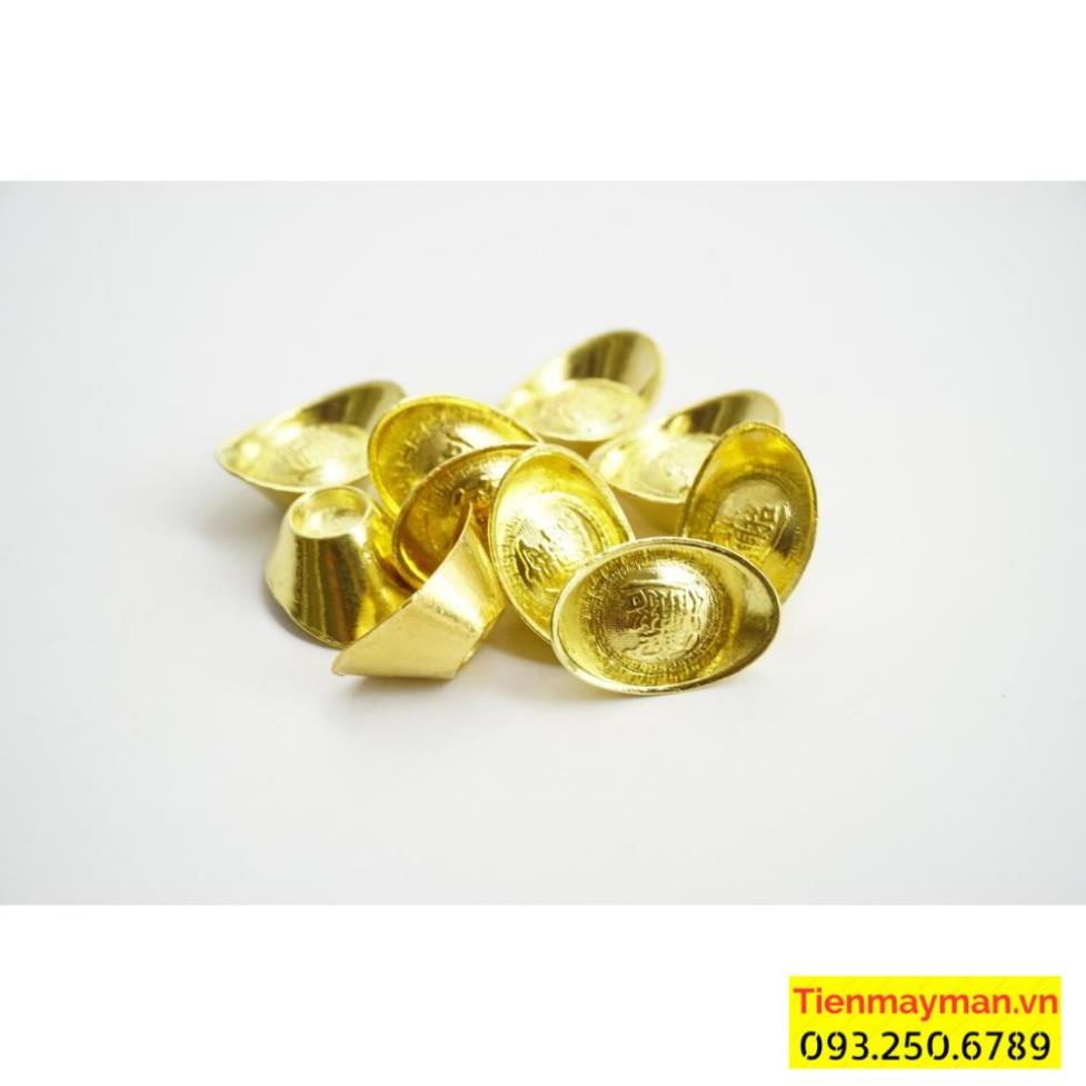 Thỏi vàng Kim nguyên bảo bằng đồng mạ vàng tài lộc giàu có - đặt bàn thờ Thần Tài