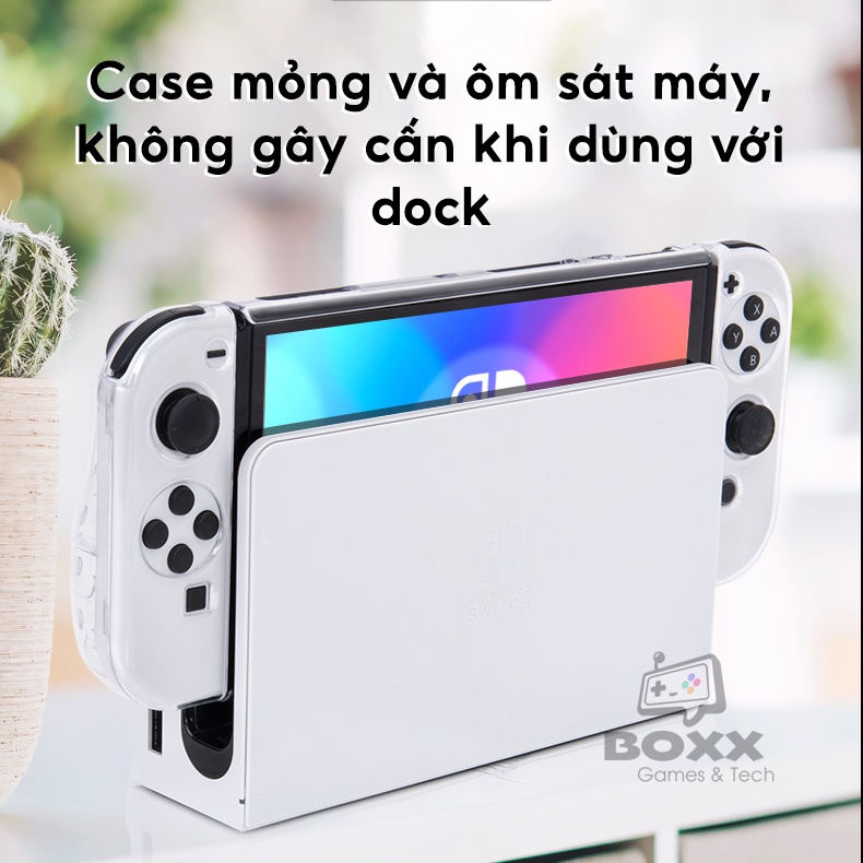 Case trong suốt cho Nintendo Switch Oled, Ốp nhựa cứng trong suốt cho Switch Oled