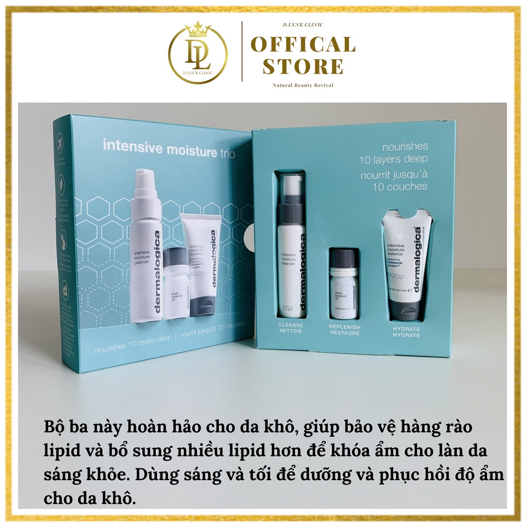 Bộ 3 cấp ẩm Dermalogica Intensive Moisture Trio Kit chuyên sâu dành cho làn da khô
