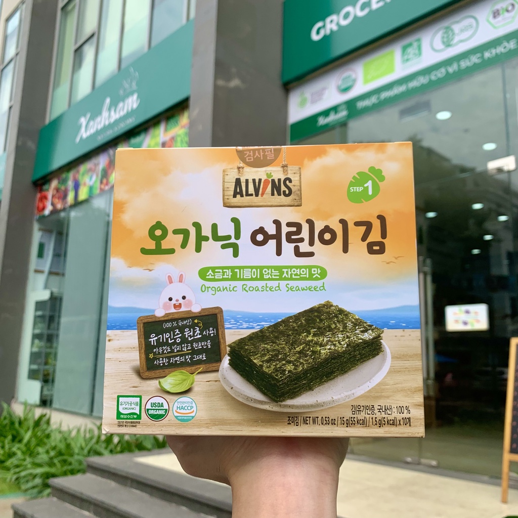 Rong Biển Hữu Cơ Và Hũu Cơ Tách Muối Ăn Liền Cho Bé Alvins 15g 20gr - XanhSam Organic