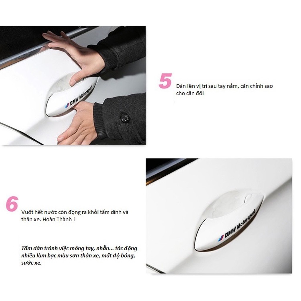 Bộ 4 Miếng Dán Trong Suốt Chống Xước Hõm Tay Nắm Cửa Ô Tô - Miếng Dám Hõm Cửa Chống Xước Xe Hơi | BigBuy360 - bigbuy360.vn