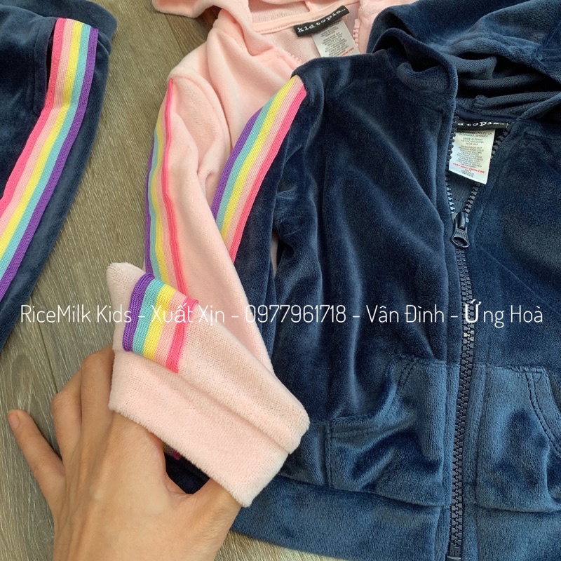 Bộ nhung viền cầu vồng xuất dư xịn cho bé trai bé gái