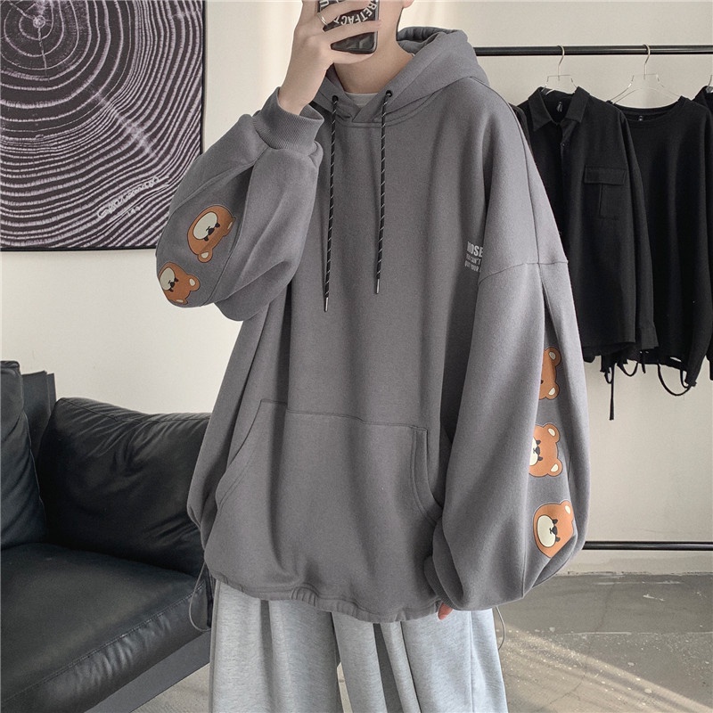 Áo Hoodie Dáng Rộng Phong Cách Đường Phố Hong Kong Thời Trang 2021 TF1 Cho Nam