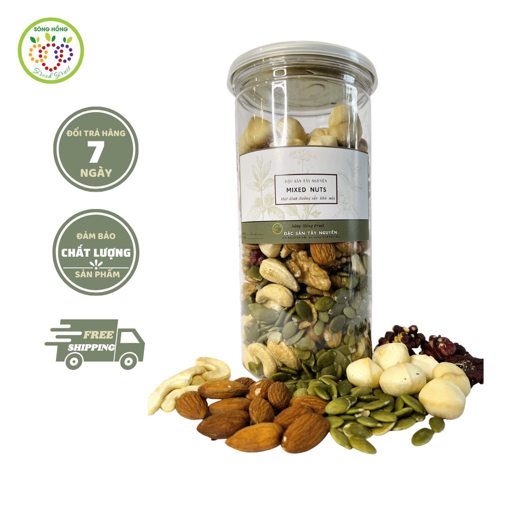 Hạt mix dinh dưỡng sấy khô 6 loại hạt tiện lợi Đặc sản Tây Nguyên - True nuts