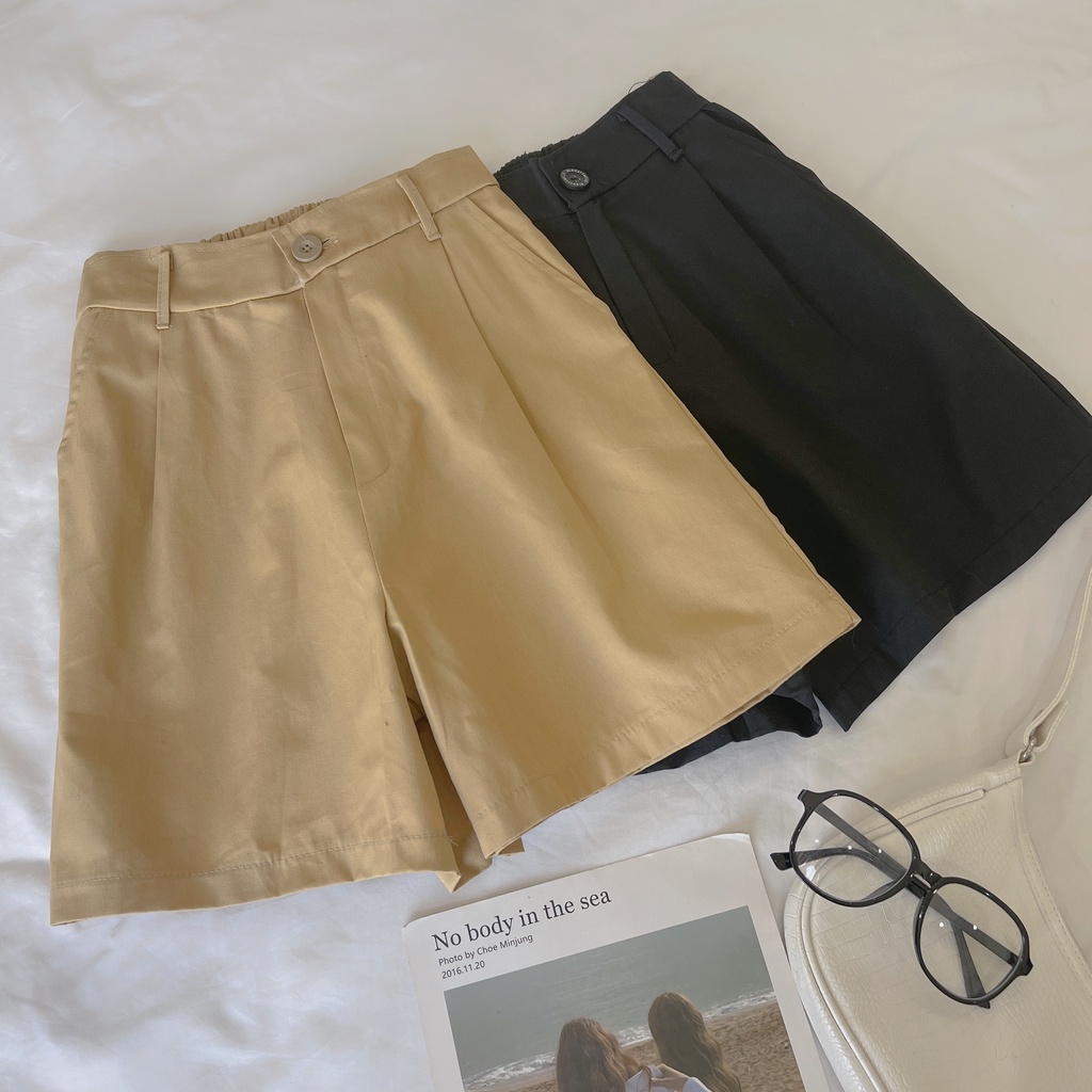 Quần shorts kaki FIINALISM / FIINTASY nhiều màu form rộng dễ mặc basic unisex ulzzang - Made by Toneontone TOT