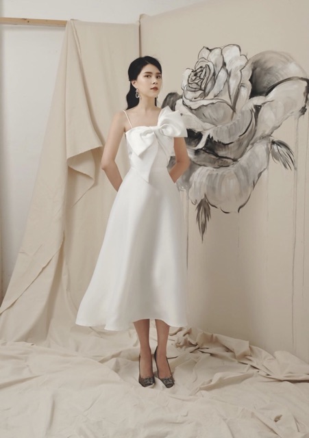 Đầm xoè 2 dây phối nơ ngực SIÊU XINH - MS177V- MM MM