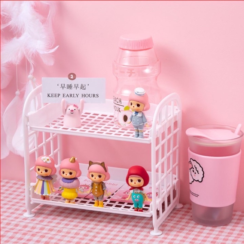 Kệ Nhựa 2 Tầng Mini Để Bàn Giá Dễ Thương Đa Năng