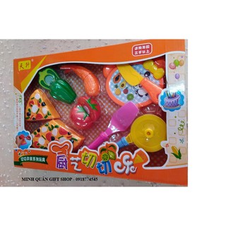 Bộ đồ chơi cắt bánh pizza, bánh kem