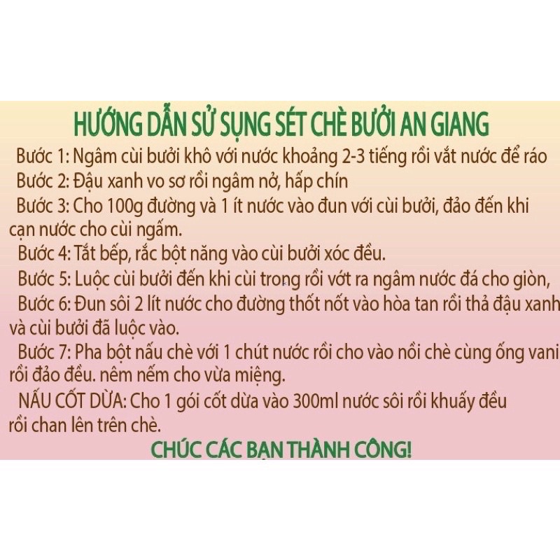Set Nguyên Liệu làm 12 ly Chè Bưởi chuẩn An Giang Có Kèm Cách Làm Siêu Dễ Làm
