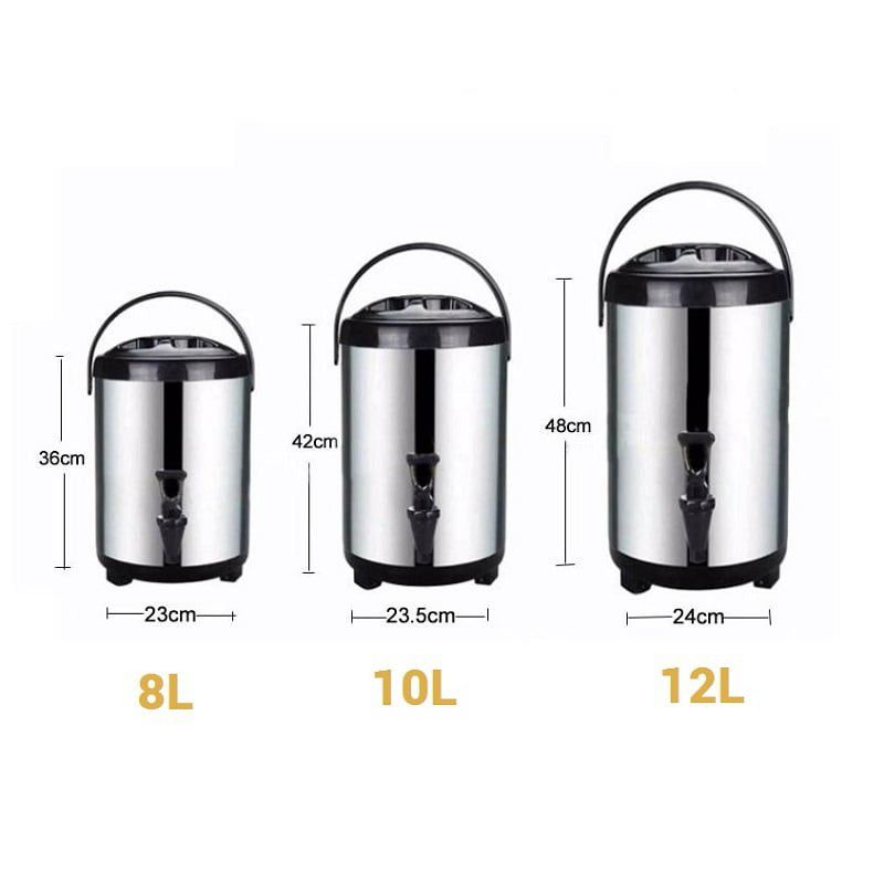 Bình ủ trà sữa 3 lớp-inox 304 giữ nhiệt nóng lạnh cực tốt 6l8l 10l 12l-bình đá inox