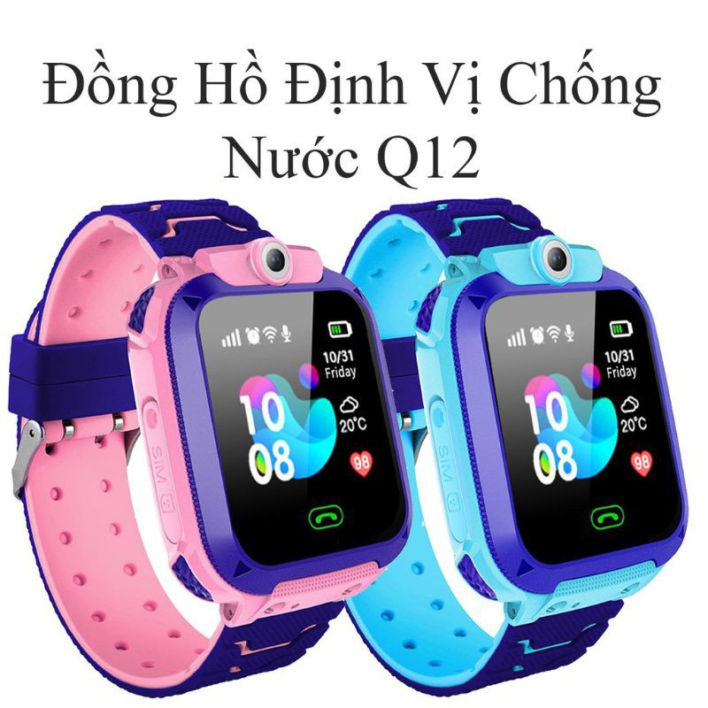 Đồng hồ thông minh định vị Q12 sạc nam châm, chống nước, gắn sim nghe gọi như điện thoại. - Hàng nhập khẩu