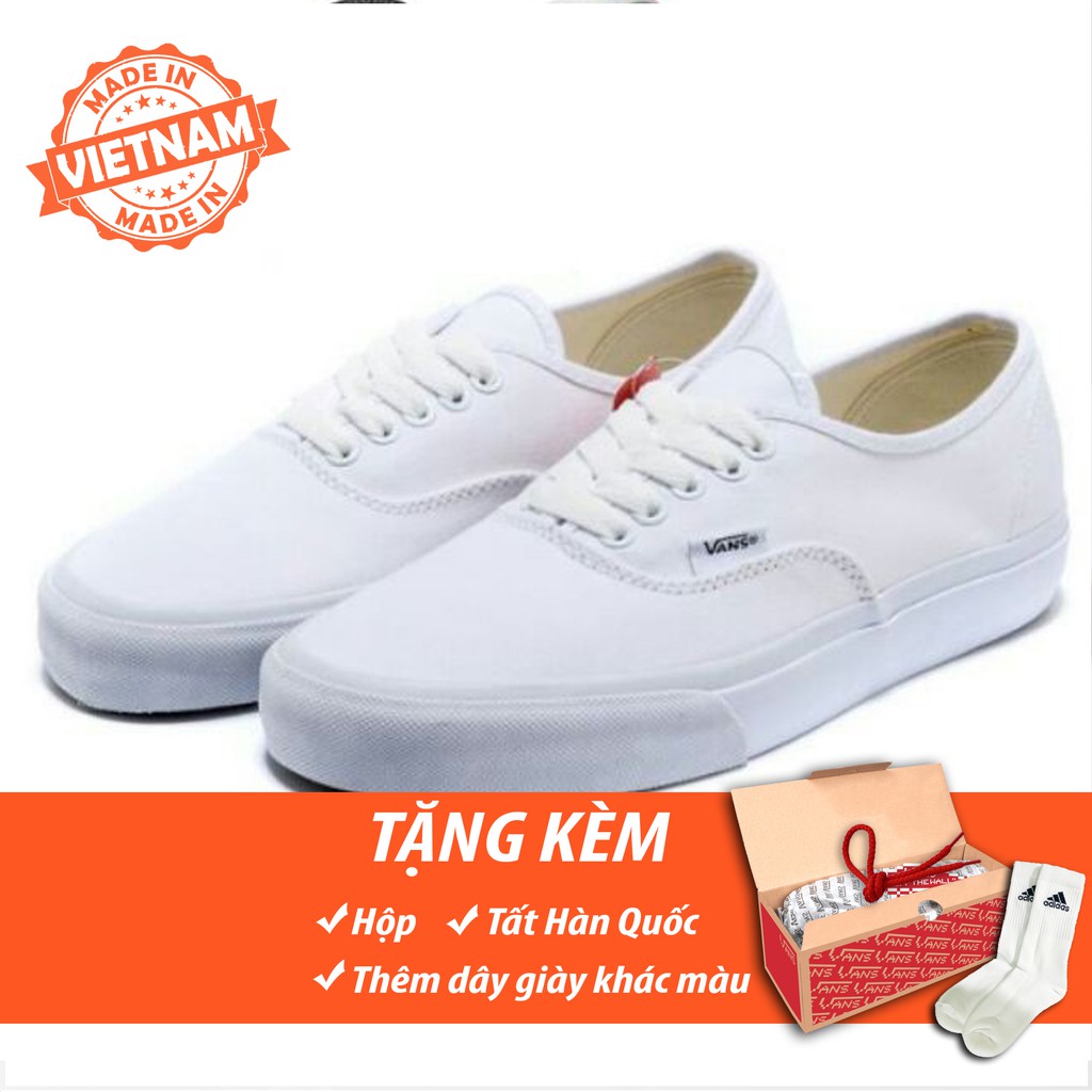 (free ship + full box, tặng tất) Giày Classic trắng vnxk
