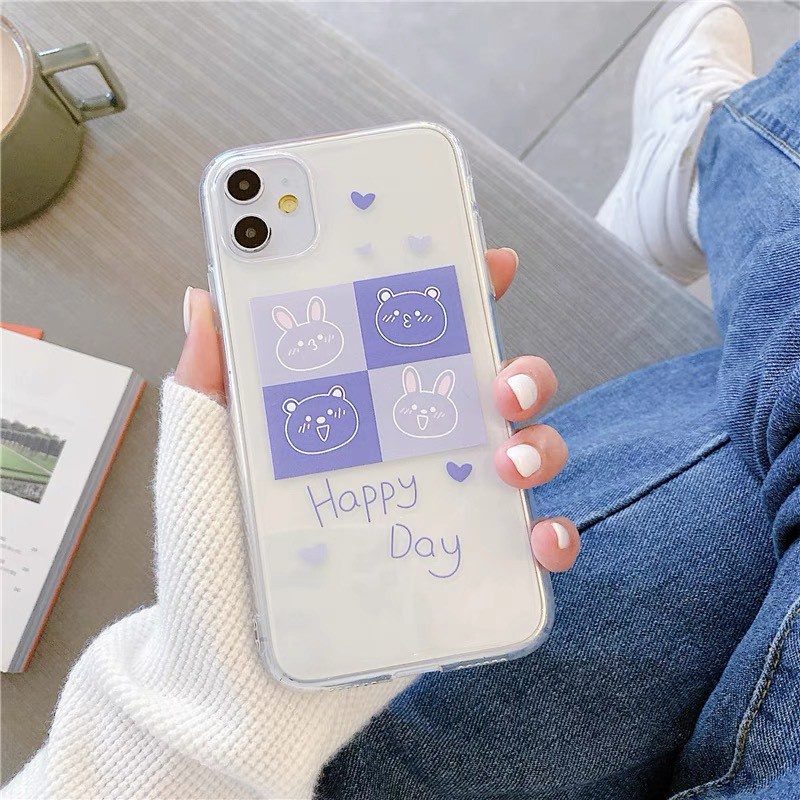 Ốp lưng iphone trong suốt chống ố Happy day đẹp ip/6/6plus/6s/6splus/7/7plus/8/8plus/x/xr/xs/11/12/pro/max/plus/promax