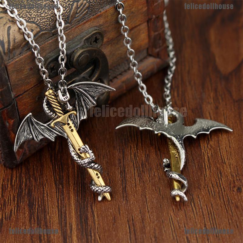 Vòng cổ Mặt Hình Rồng Phát Sáng Trong Đêm Bằng Thép Không Gỉ