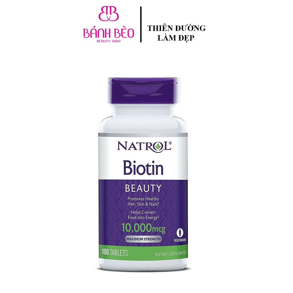 Viên uống mọc tóc natrol biotin beauty 10.000mcg mỹ - ảnh sản phẩm 1