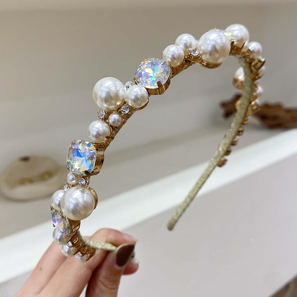 VANES1 Băng Đô Cài Tóc Đính Ngọc Trai Phong Cách Hàn Quốc Cổ Điển Dành Cho Nữ