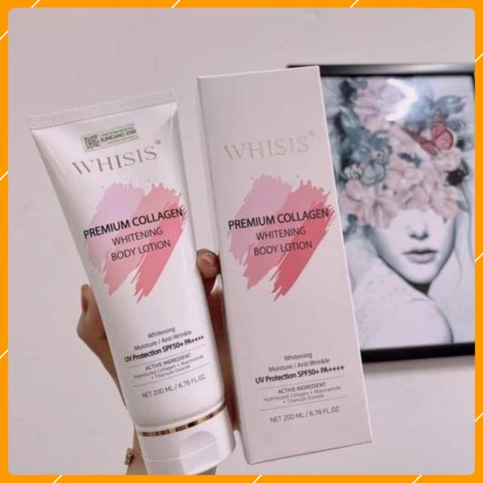 Kem Body Trắng Da Whisis Chống Nắng PreANNAm Collagen Whitening Body Lotion 200ml - ANNA COSMETIC