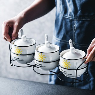 Hộp Đựng Gia Vị Bằng Gốm Phong Cách Châu Âu Sáng Tạo
