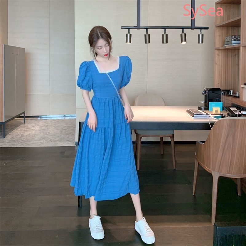 Đầm dài tay ngắn kiểu phồng thiết kế hở lưng thời trang hè cho nữ | BigBuy360 - bigbuy360.vn