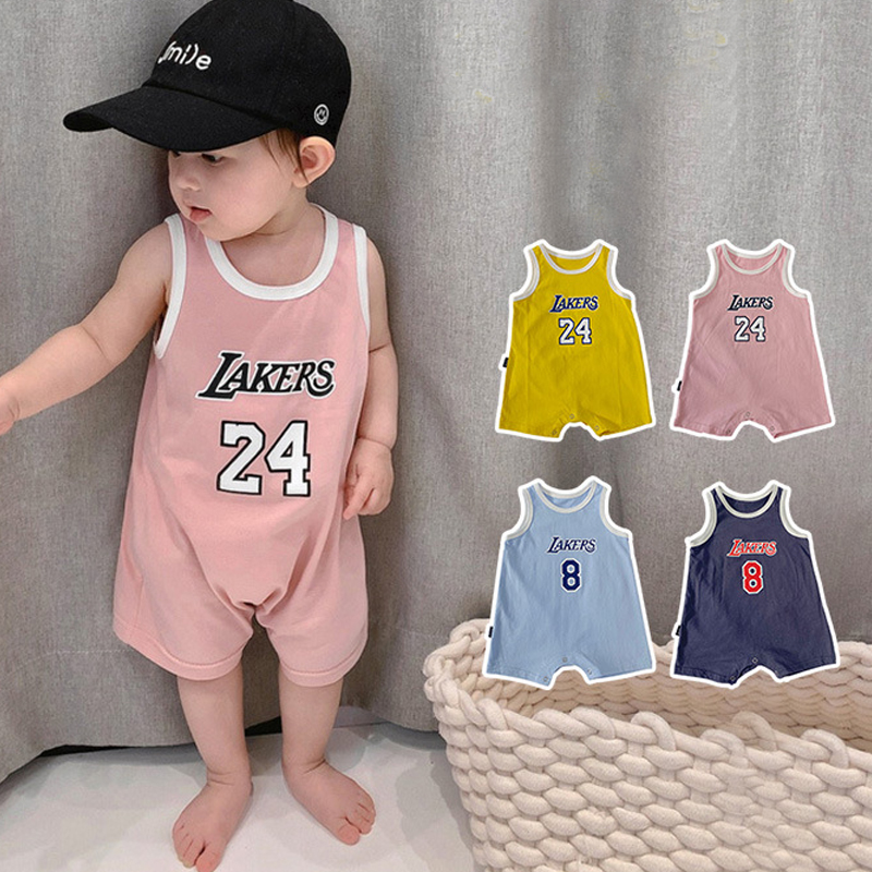 Newborn Baby Lakers Kobe Sleeveless Romper Summer NBA Children's Jersey