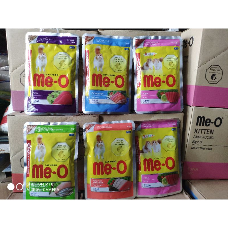 Pate cho mèo lớn, pate cho mèo con MeO 80g vị cá ngừ, cá thu, thịt gà!