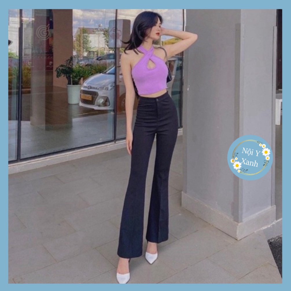 Quần ống loe dáng thon dài hàng hóa mới hot hit 2022 Nội y xanh chất đẹp deal xịn sexy