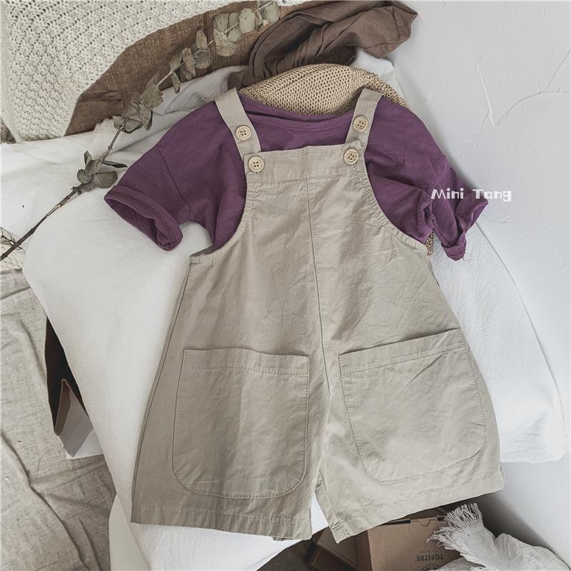 MNGRL Quần Yếm Ống Rộng Từ Cotton Mềm Mát Thoải Mái Mùa Hè Cho Bé Gái