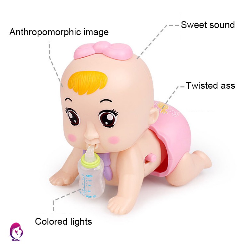 Đồ chơi hình em bé tập bò giáo dục cho bé kèm nhạc