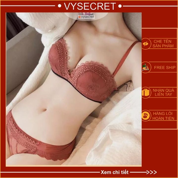 BỘ ĐỒ LÓT NÂNG NGỰC 🔥CÓ MÃ GIẢM GIÁ + FEESHIP 🔥 SÉT NỘI Y QUẢ NGANG CAO CẤP,TẠO KHE C1352