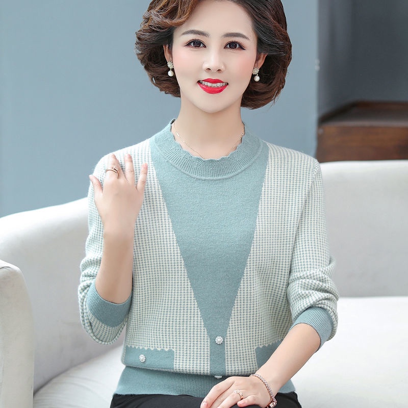 Các bà mẹ trung niên mặc áo len dệt kim kiểu nước ngoài, mùa xuân, thu và đông áo len mỏng dày mới của phụ nữ trung niên | BigBuy360 - bigbuy360.vn