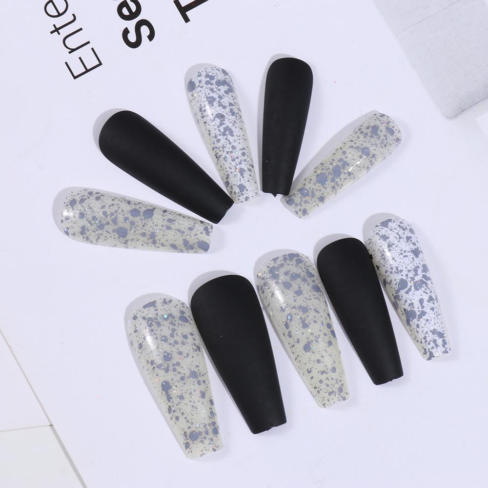 HS Bộ 24 Móng Tay Giả Dáng Chữ T Nhiều Màu Sắc Có Thể Tháo Rời