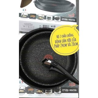 Bộ 2 chảo chống dính cán rời tefal ingenio authentic 24cm và 28cm