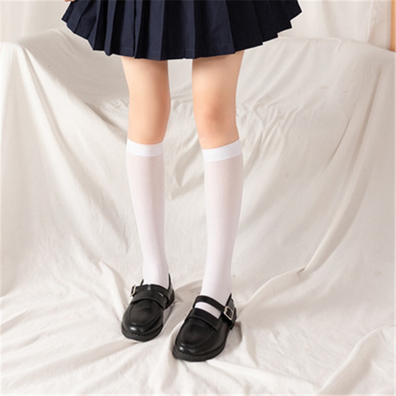 Vớ Nữ Dài Qua Gối Màu Trắng Đen Phong Cách Lolita Dễ Thương