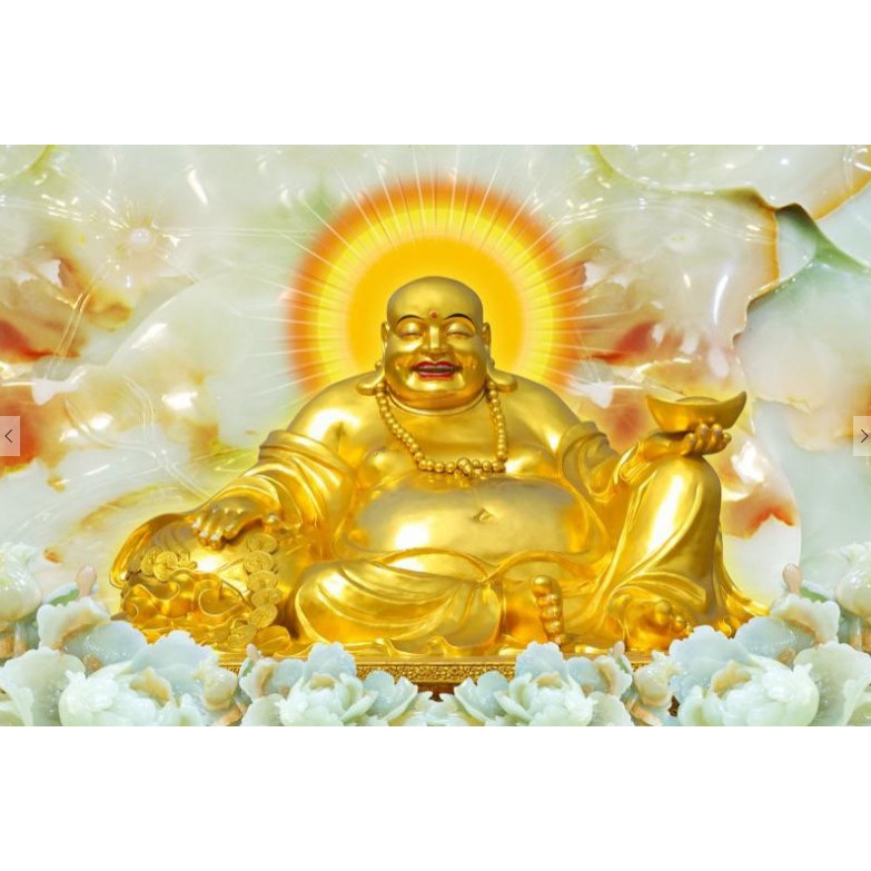 Tranh đính full đá tự làm. Tranh phật di lặc tài lôc